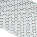 Cyan Blue 12x12 Matte Penny Round Porcelain Mosaic Tile (10 pack, 9.87 sq ft/case) - Sample