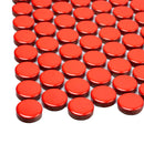 Red 12x12 Glossy Penny Round Porcelain Mosaic Tile (10 pack, 9.87 sq ft/case)