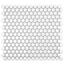 Cotton White 12x12 Glossy Penny Round Porcelain Mosaic Tile (10 pack, 9.87 sq ft/case)