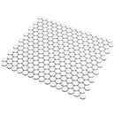 Cotton White 12x12 Glossy Penny Round Porcelain Mosaic Tile (10 pack, 9.87 sq ft/case) - Sample
