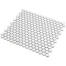 Cotton White 12x12 Glossy Penny Round Porcelain Mosaic Tile (10 pack, 9.87 sq ft/case) - Sample