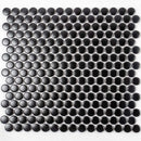 Black 12x12 Glossy Penny Round Porcelain Mosaic Tile (10 pack, 9.87 sq ft/case)