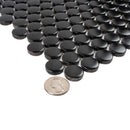 Black 12x12 Glossy Penny Round Porcelain Mosaic Tile (10 pack, 9.87 sq ft/case)