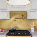 Gold 12x12 Glossy Penny Round Porcelain Mosaic Tile (10 pack, 9.87 sq ft/case) - Sample