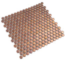 Copper Gold 12x12 Matte Penny Round Porcelain Mosaic Tile (10 pack, 9.87 sq ft/case) - Sample