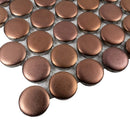 Copper Gold 12x12 Matte Penny Round Porcelain Mosaic Tile (10 pack, 9.87 sq ft/case) - Sample