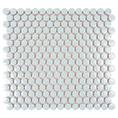 Light Turquoise 12x12 Glossy Penny Round Porcelain Mosaic Tile (10 pack, 9.87 sq ft/case) - Sample