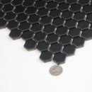 Black 10x12 Matte Hexagon Porcelain Mosaic Tile (10 pack, 8.36 sq ft/case) - Sample