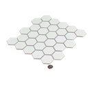 White 11x11 Matte Hexagon Porcelain Mosaic Tile (10 pack, 8.25 sq ft/case) - Sample