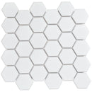 White 11x11 Matte Hexagon Porcelain Mosaic Tile (10 pack, 8.25 sq ft/case) - Sample