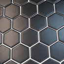 Black 11x11 Matte Hexagon Porcelain Mosaic Tile (10 pack, 8.25 sq ft/case) - Sample