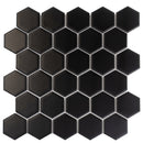 Black 11x11 Matte Hexagon Porcelain Mosaic Tile (10 pack, 8.25 sq ft/case) - Sample