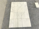 Oriental White Marble Basketweave w/Blue Gray Dots Honed Tile
