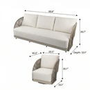 Malibu 3-Piece Aluminum Outdoor Patio Furniture Set by EnvelorHome