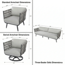 Milano 3-Piece Aluminum Outdoor Patio Furniture Set by EnvelorHome
