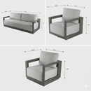 Newport 3-Piece Aluminum Outdoor Patio Furniture Set by EnvelorHome