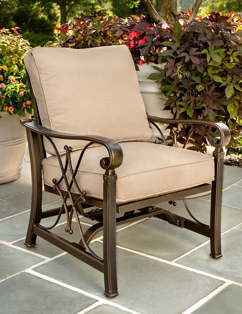 Aluminum Deep Seating Rocking Club Chairs in Antique Copper (set of 4)