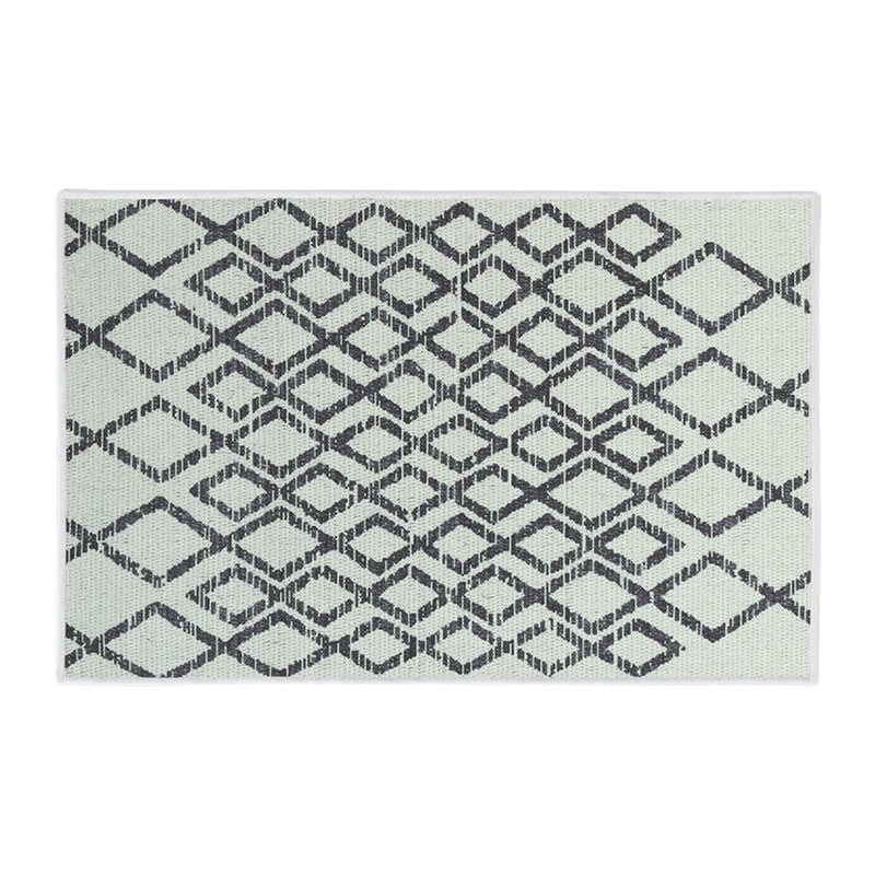 Geometric Diamond Design Multipurpose Floor Mat | 20"x31" | Ivory