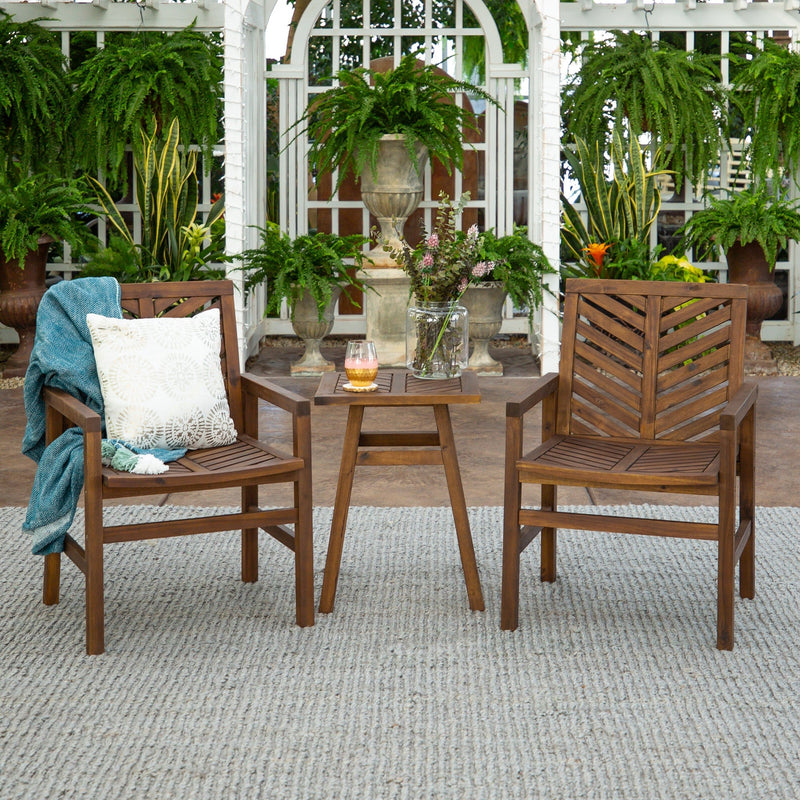 Vincent 3-Piece Chevron Outdoor Patio Chat Set