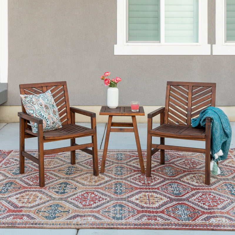 Vincent 3-Piece Chevron Outdoor Patio Chat Set