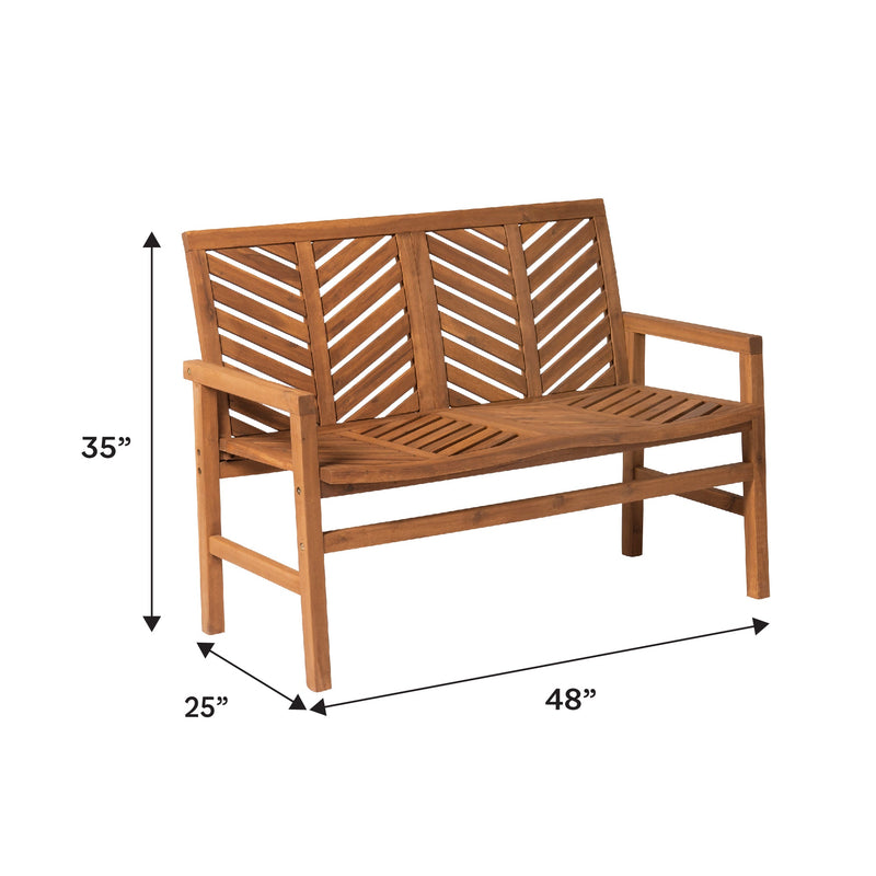 Vincent Patio Wood Loveseat Bench