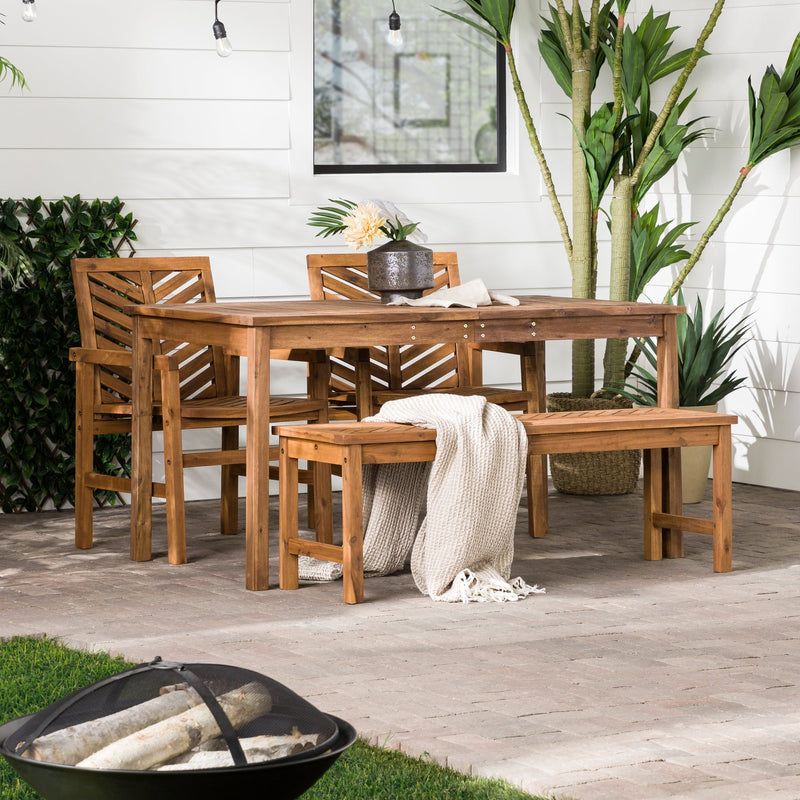 Vincent 4-Piece Chevron Outdoor Patio Dining Set