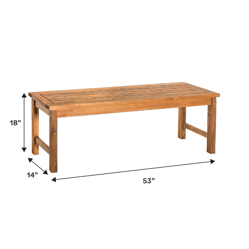 Midland Acacia Wood Outdoor Patio Bench