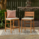 Acacia Wood Counter Stools, Set of 2