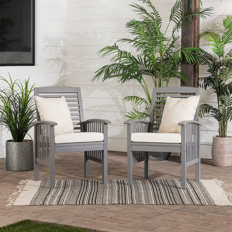 Midland Outdoor Patio Chairs with Cushions, Set of 2