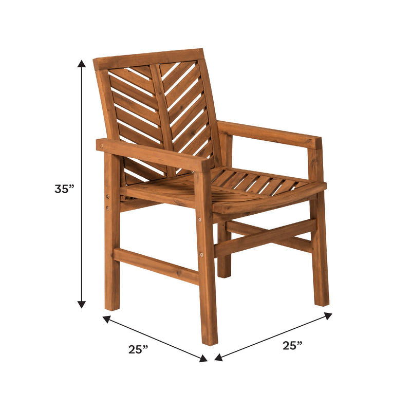 Vincent Patio Wood Chairs, Set of 2