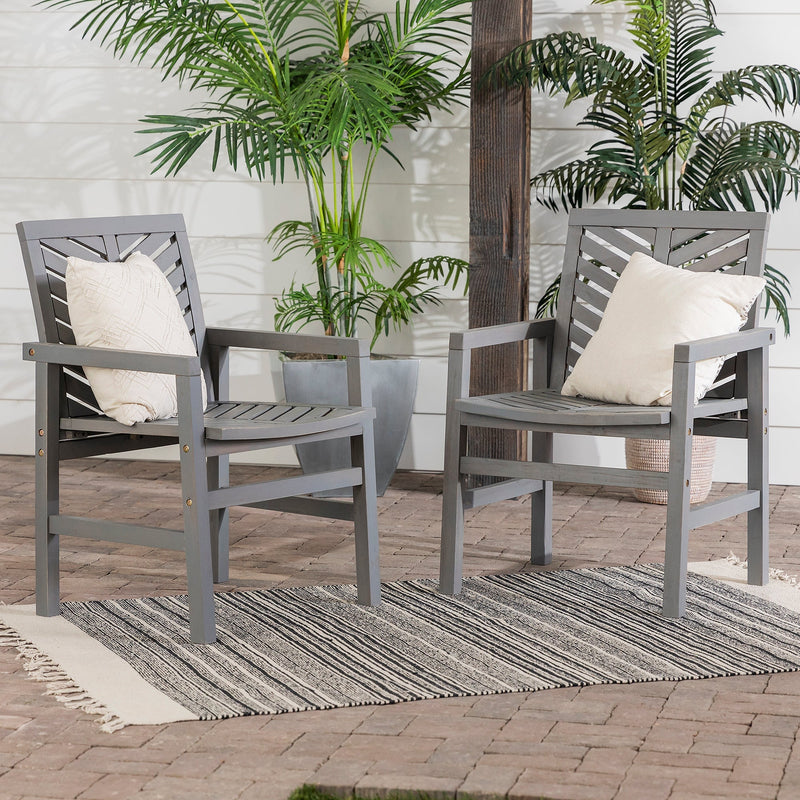 Vincent Patio Wood Chairs, Set of 2