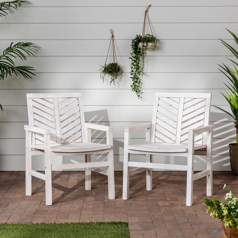 Vincent Patio Wood Chairs, Set of 2