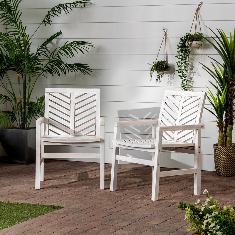 Vincent Patio Wood Chairs, Set of 2 - WHS
