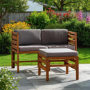 Sanibel 3-Piece Modular Acacia Chairs and Ottoman