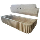 Beige Fluted Travertine Wall-Mount Vanity Sink 16x36 Inch Stone
