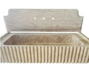 Beige Fluted Travertine Wall-Mount Vanity Sink 16x36 Inch Stone