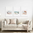 Modern Watercolor Coastal Poster Set. Beach Wall Decor by Wall Art Set