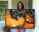 Ocean Wave With Perfect Sunset Canvas Wall Art Print, Framed by MyGreatCanvas | Canvas Wall Art Prints | Photo Prints & Wall Decor