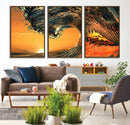 Ocean Wave With Perfect Sunset Canvas Wall Art Print, Framed by MyGreatCanvas | Canvas Wall Art Prints | Photo Prints & Wall Decor