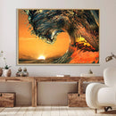 Ocean Wave With Perfect Sunset Canvas Wall Art Print, Framed by MyGreatCanvas | Canvas Wall Art Prints | Photo Prints & Wall Decor