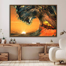 Ocean Wave With Perfect Sunset Canvas Wall Art Print, Framed by MyGreatCanvas | Canvas Wall Art Prints | Photo Prints & Wall Decor