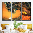 Ocean Wave With Perfect Sunset Canvas Wall Art Print, Framed by MyGreatCanvas | Canvas Wall Art Prints | Photo Prints & Wall Decor