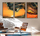 Ocean Wave With Perfect Sunset Canvas Wall Art Print, Framed by MyGreatCanvas | Canvas Wall Art Prints | Photo Prints & Wall Decor