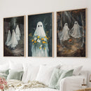 Halloween Ghosts in the Forest Wall Art Prints by Wall Art Set
