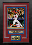 Odubel Herrera Philadelphia Phillies At-Bat MLB Baseball Framed Photo with Engraved Autograph by Dynasty Sports & Framing