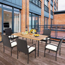 2 Pieces Patio Wicker Dining Armchair Set with Soft Zippered Cushion-Set of 2 by LJGDeals