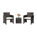 3 Pieces Patio Wicker Furniture Set with Storage Table and Protective Cover by LJGDeals