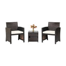 3 Pieces Patio Wicker Furniture Set with Storage Table and Protective Cover by DirectDeals
