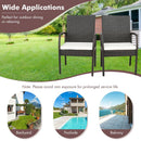 4 Pieces Patio Wicker Dining Armchair Set with Soft Zippered Cushion-Set of 4 by LJGDeals