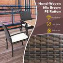 4 Pieces Patio Wicker Dining Armchair Set with Soft Zippered Cushion-Set of 4 by LJGDeals